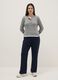 Pantaloni jogger in misto cotone blu wide leg_0