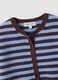 Cardigan azzurro girocollo in misto lyocell e lana a righe over fit_5