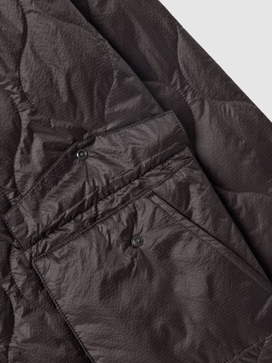 Brown husky jacket regular fit with zip_5