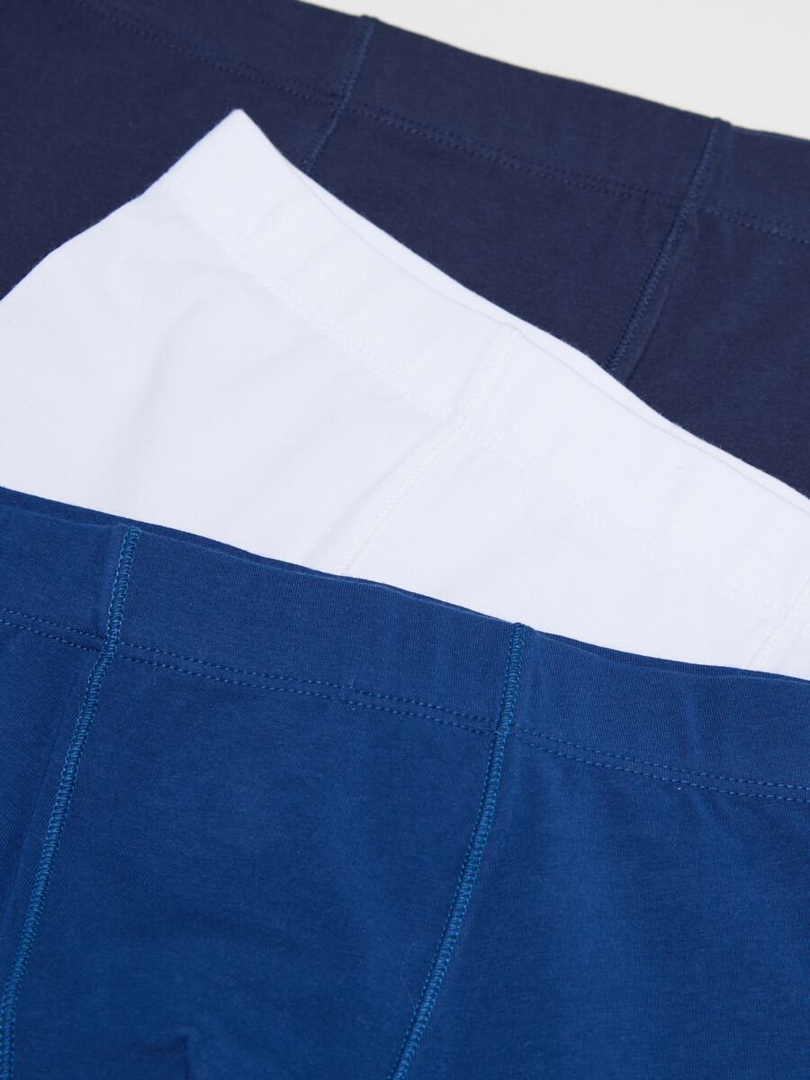 Set cinque boxer blu e bianchi in cotone elasticizzato _2