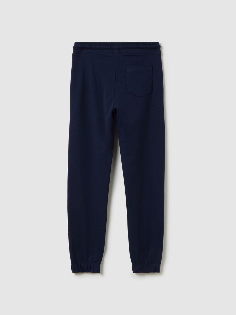 Pantaloni jogger da ragazzo in puro cotone blu regular fit_4