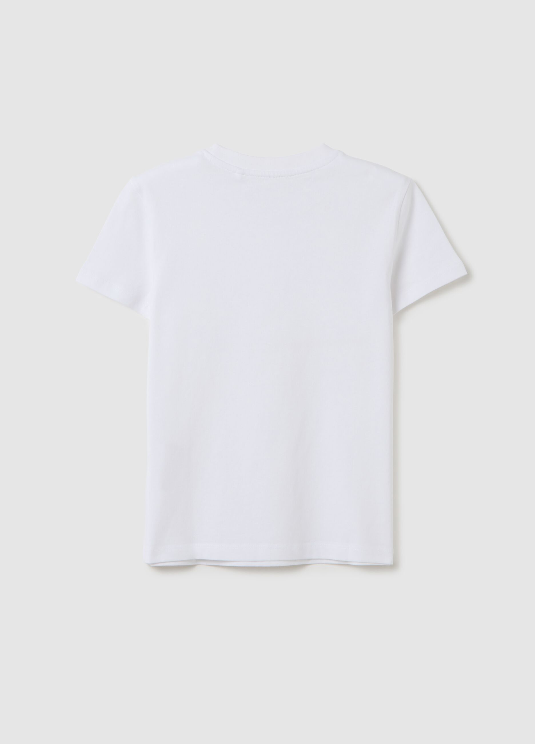 T-shirt da ragazza in puro cotone bianca regular fit con girocollo