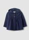 Blue organic cotton hooded sweatshirt for baby girl_0