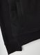 Black cotton-blend regular fit hoodie with full zip_5