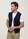 Blue viscose-blend waistcoat with deep V-neck, regular fit_0