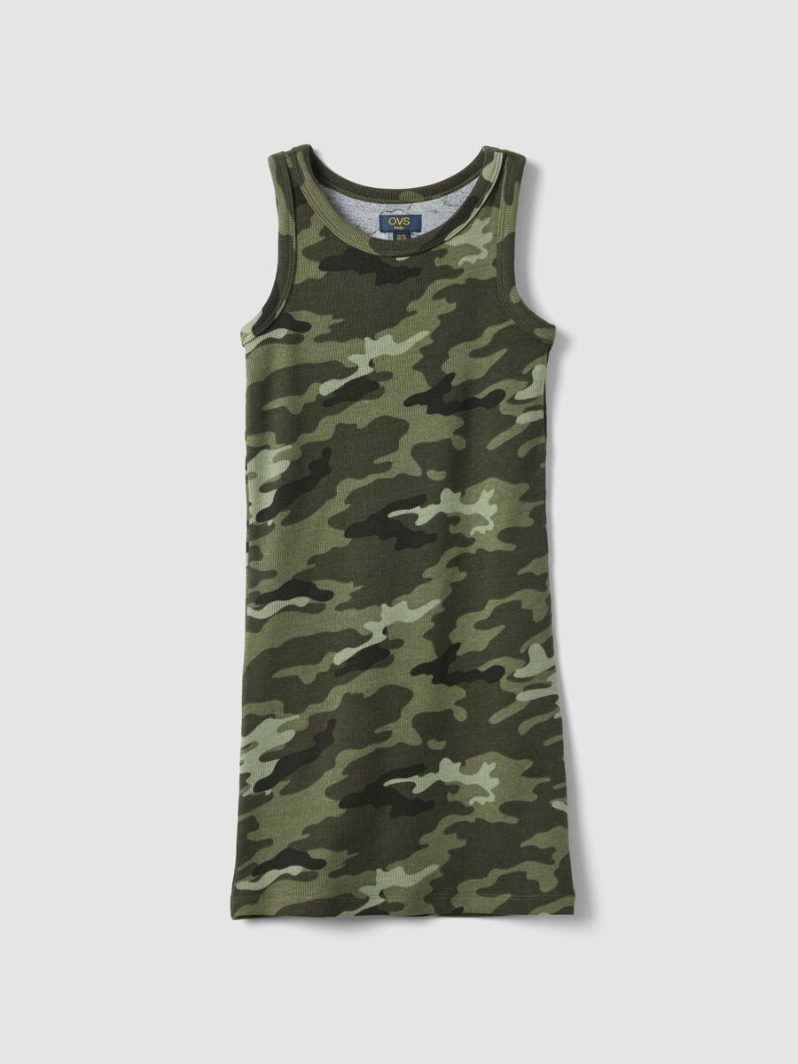 Green sleeveless stretch cotton dress_3