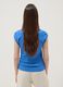 Tank top blu in puro cotone con arricciature laterali regular fit_3