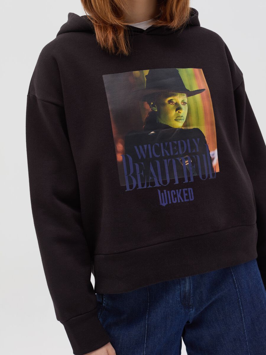 Sweatshirt with hood and Wicked print_2