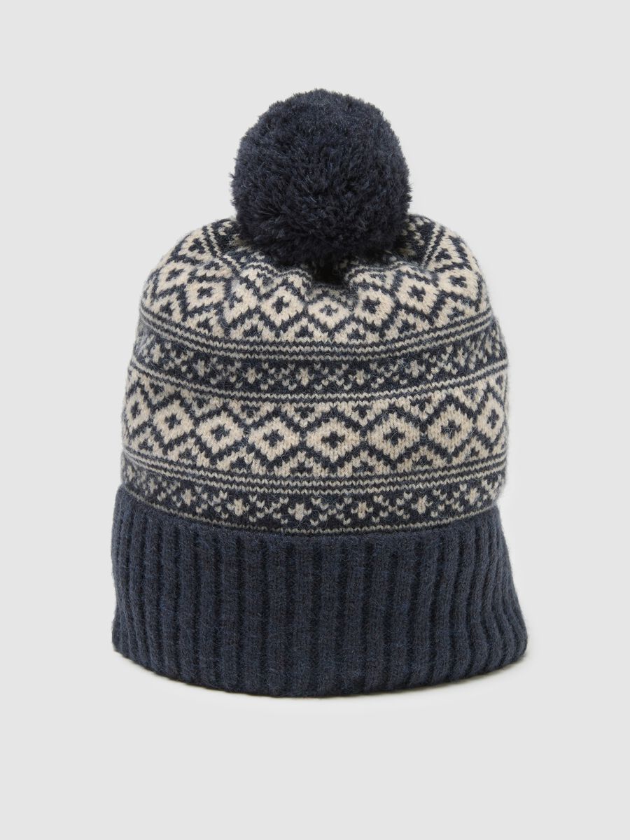 Multicolour beanie with pom pom_2
