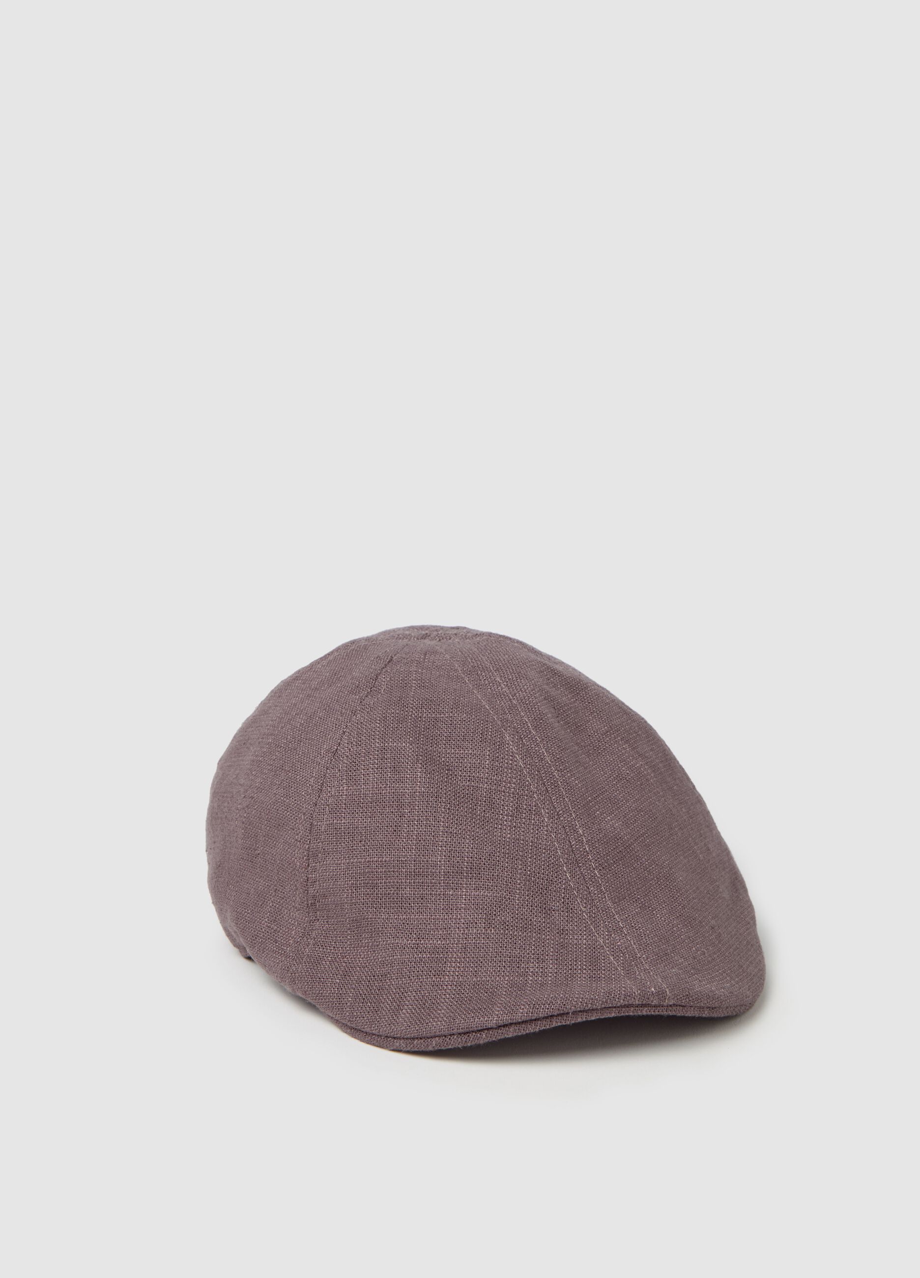Viscose and linen flat cap