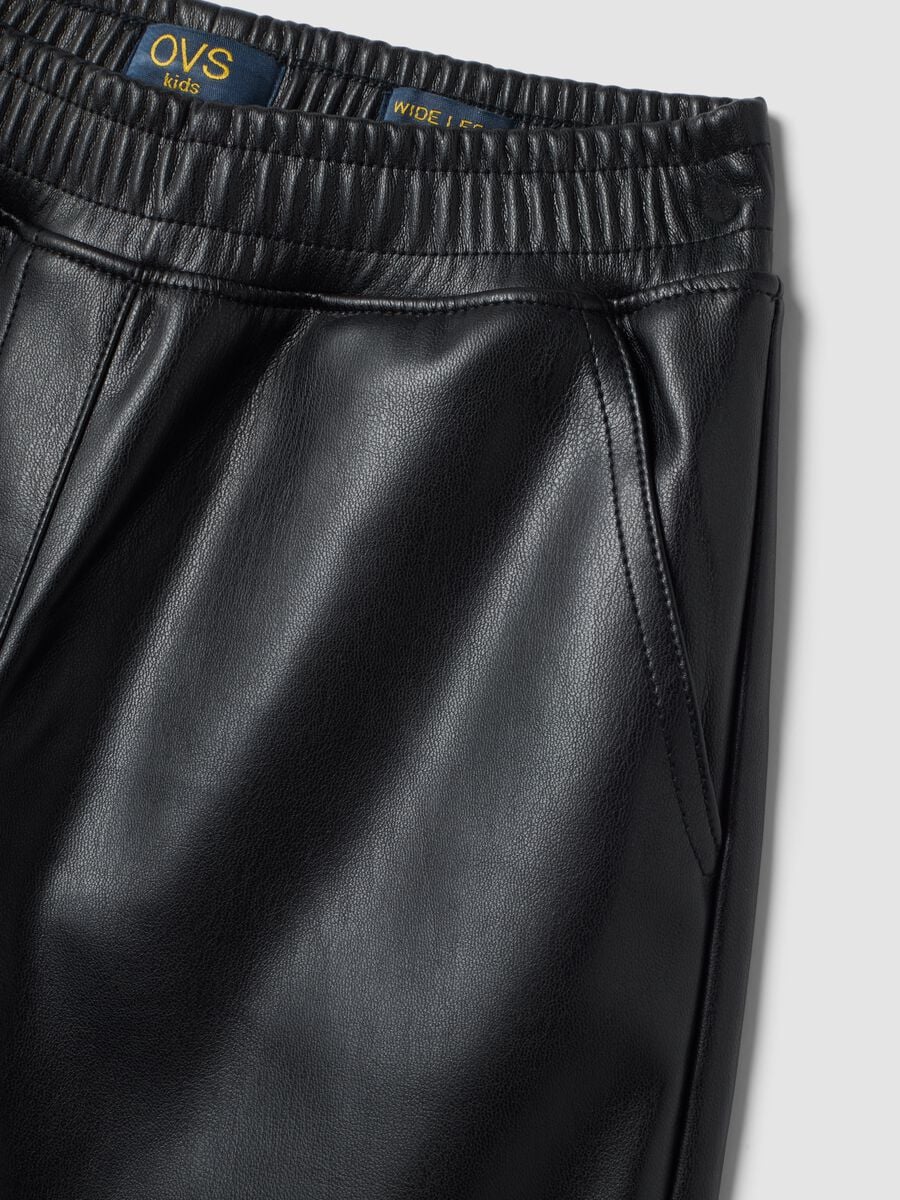 Girls&rsquo; black wide-leg trousers with elasticated waist_2