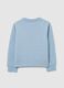 Girls' blue pure cotton sweatshirt with print and round neck_1