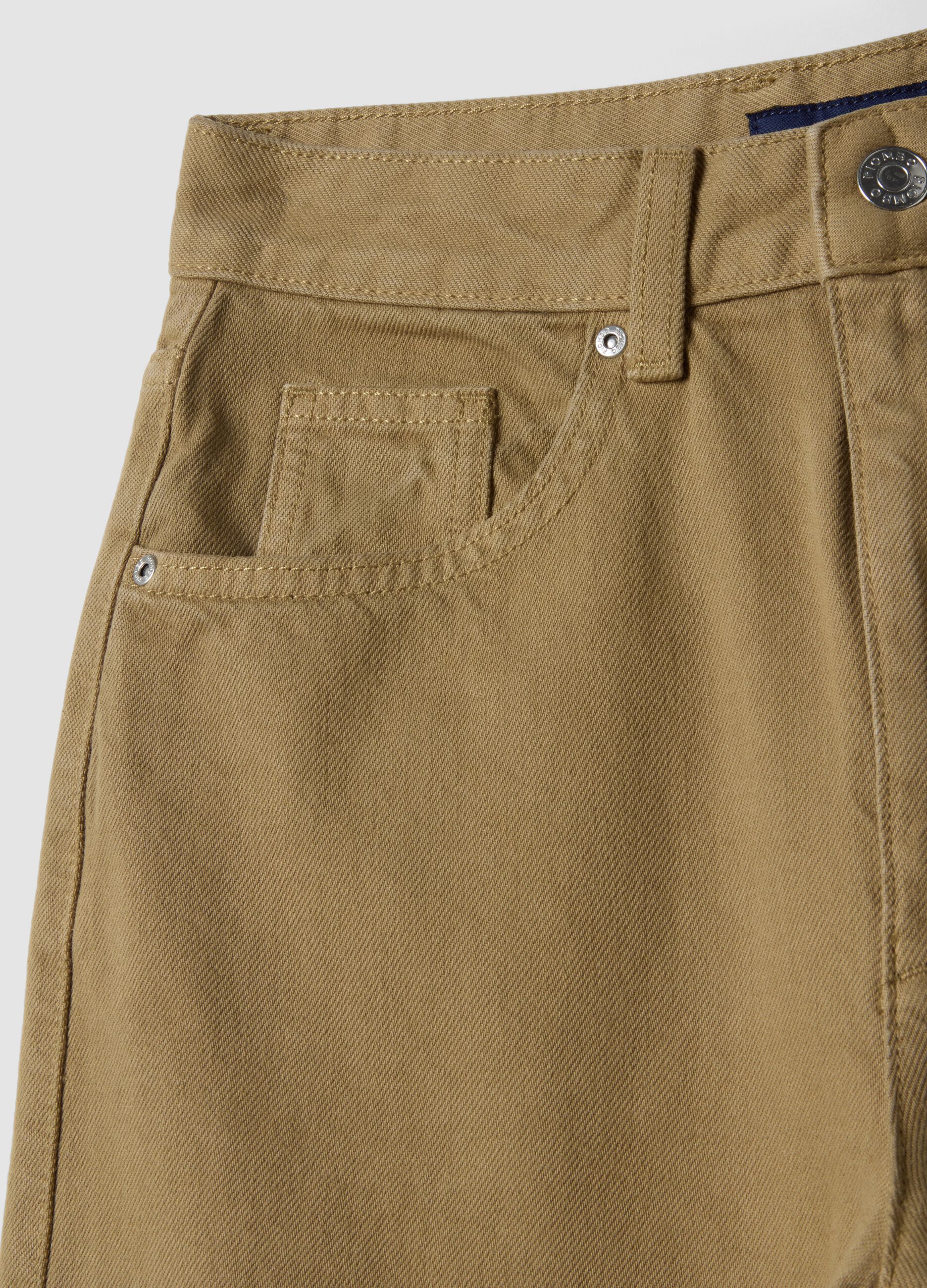 Beige wide-leg denim cotton jeans