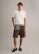 Brown stretch cotton cargo shorts, regular fit_0