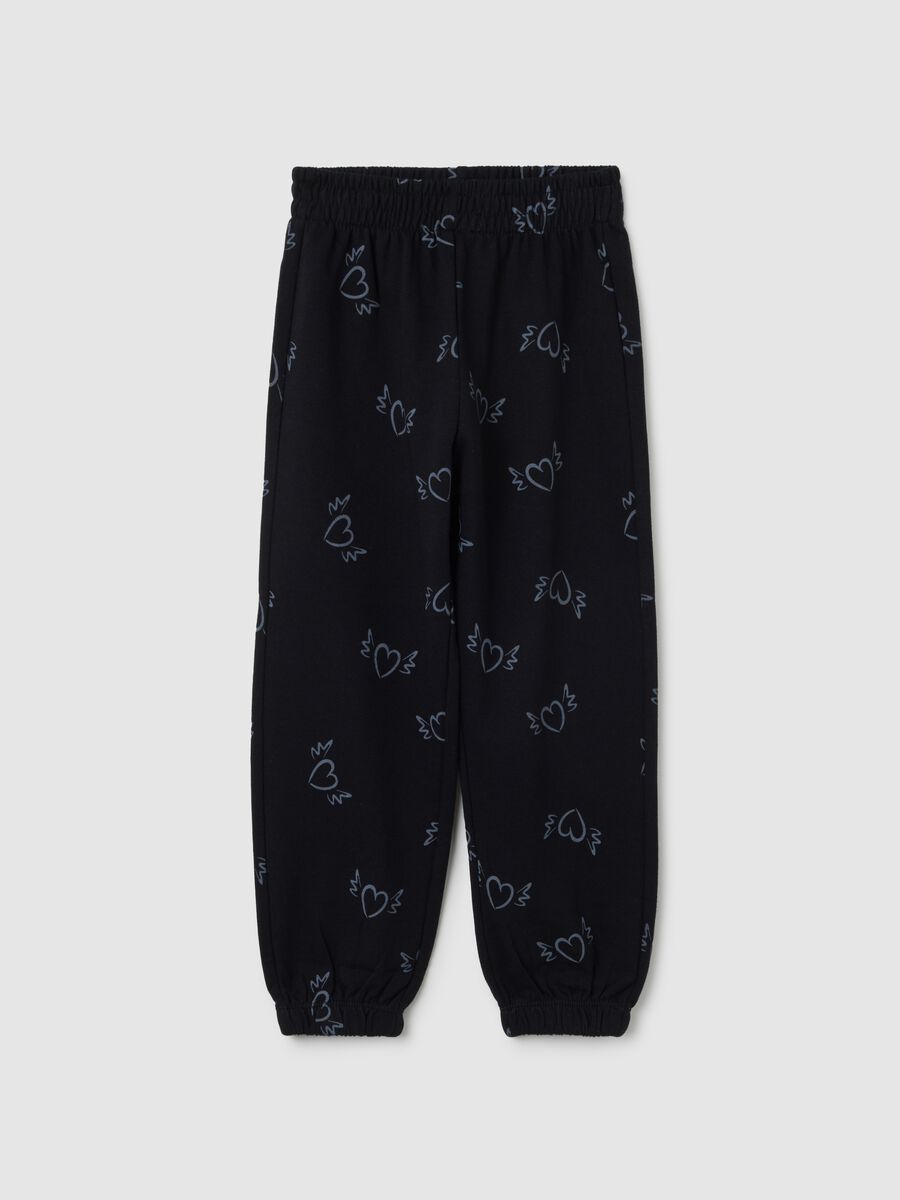 Pantaloni da bambina in puro cotone nero regular fit_0