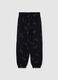 Girls' regular fit pure black cotton trousers_0