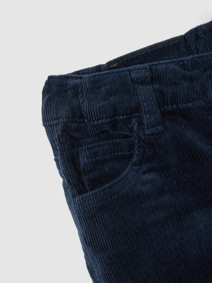 Children's trousers in blue corduroy and cotton_3