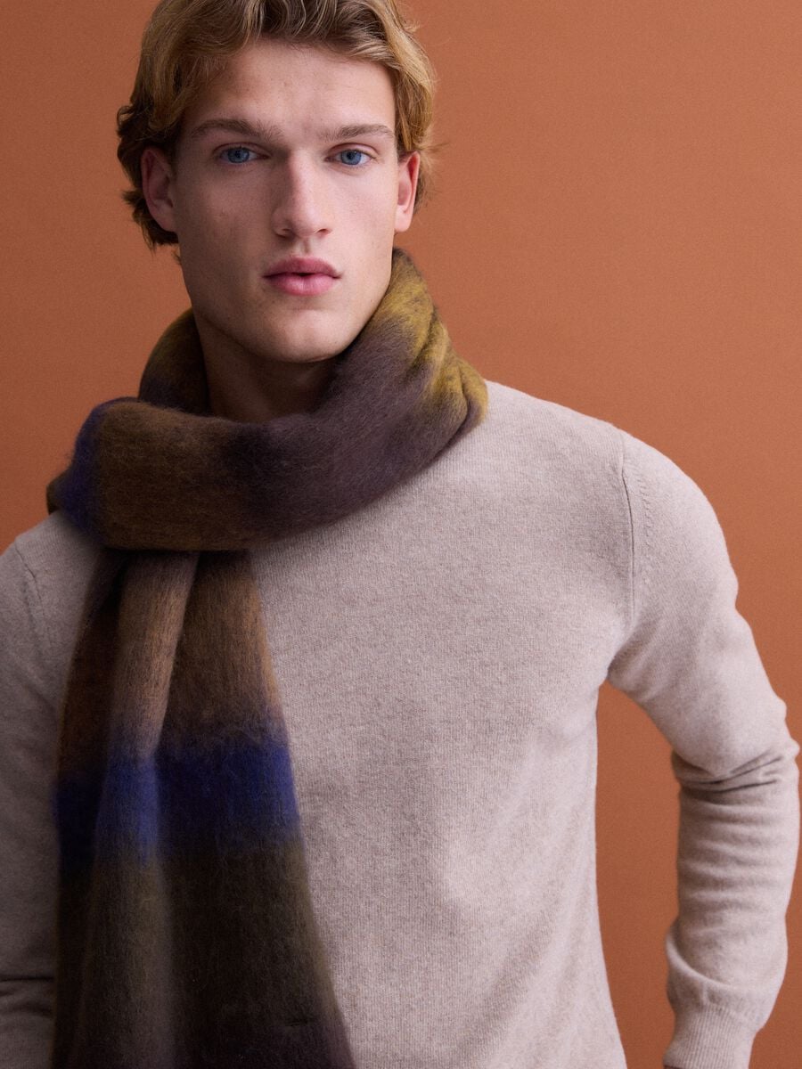 Pullover beige in pura lana a girocollo regular fit_0