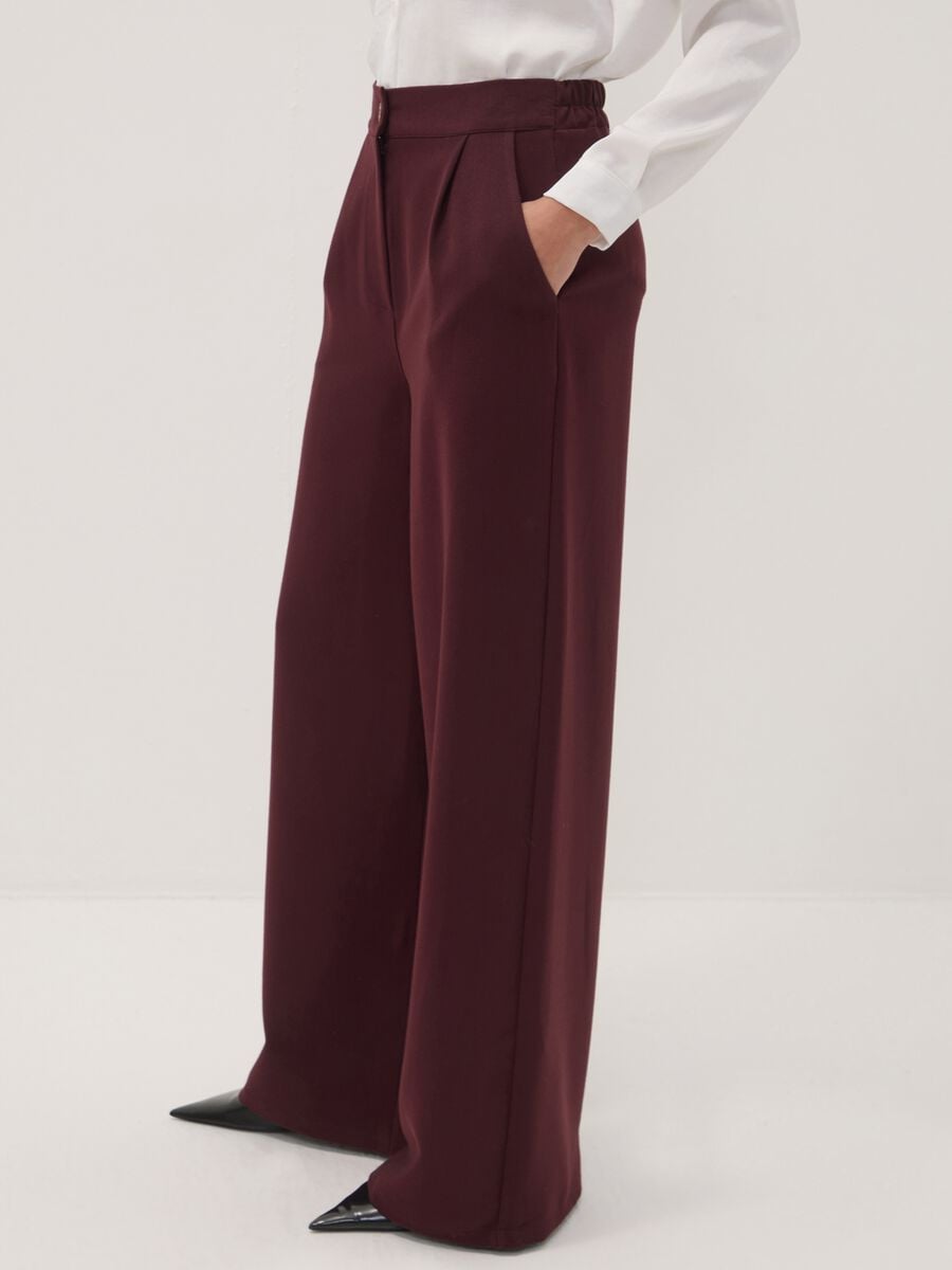 Pantaloni rossi in misto viscosa elasticizzata regular fit_2