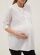 White Regular Fit Maternity Shirt in Stretch Cotton Blend_3