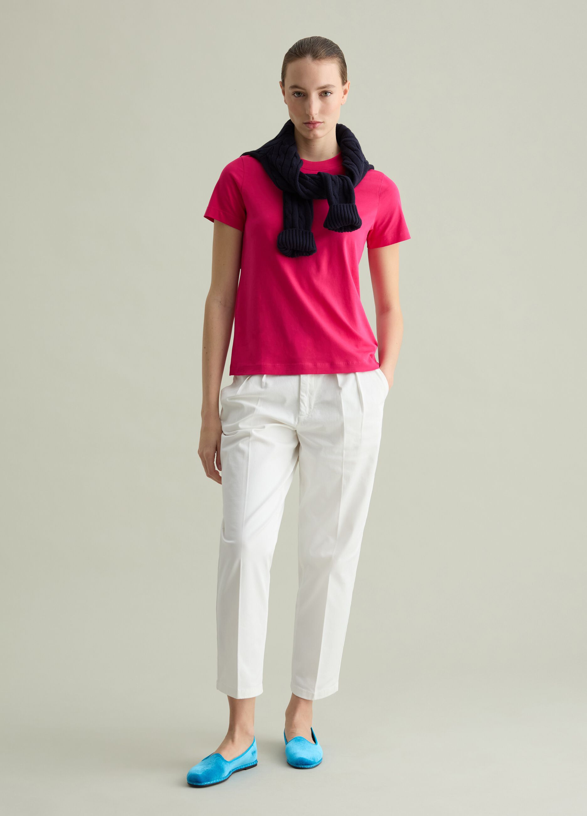 T-shirt girocollo in cotone