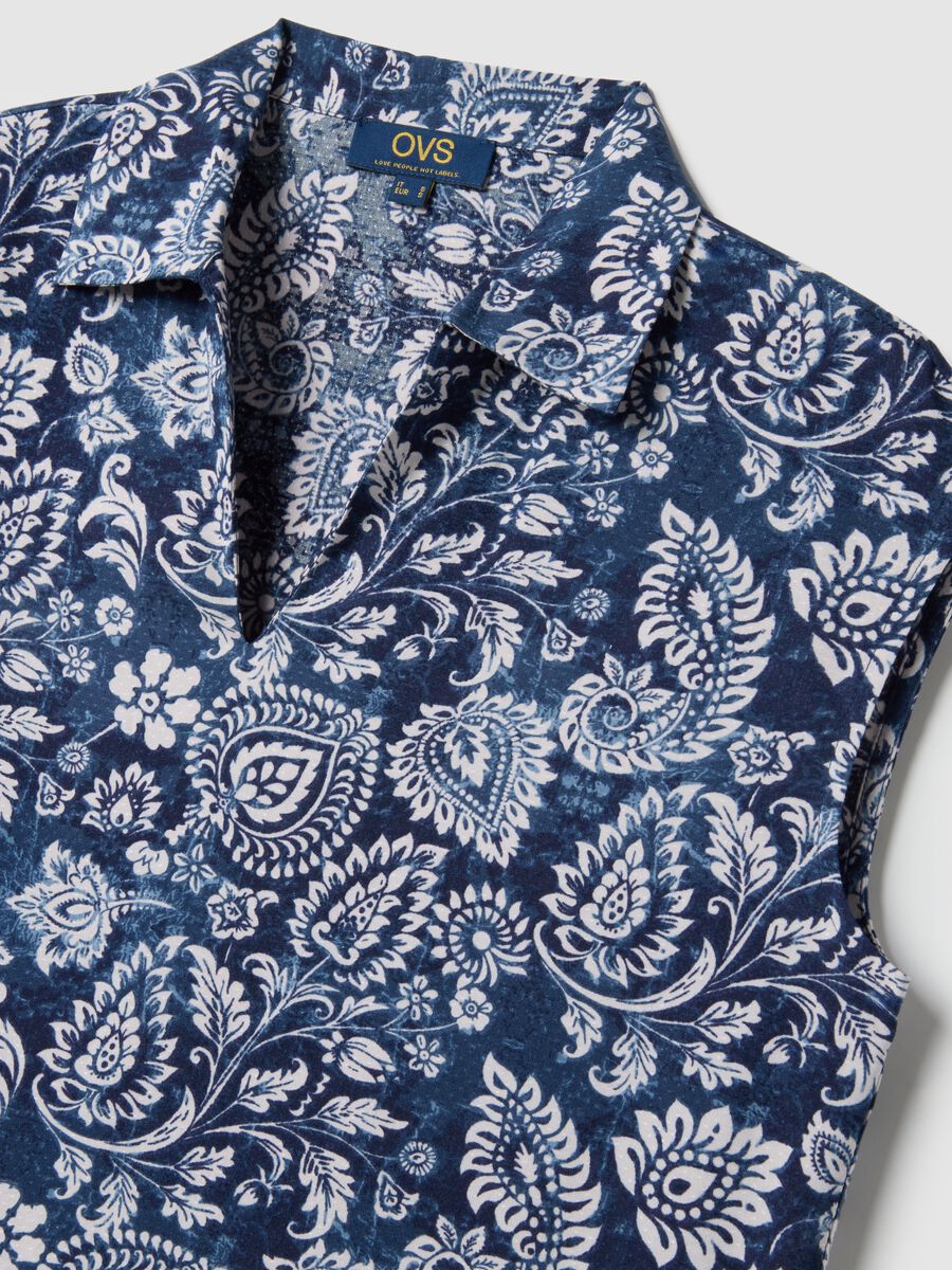 Camicetta senza maniche in pura viscosa multicolor regular fit con scollo a V_5