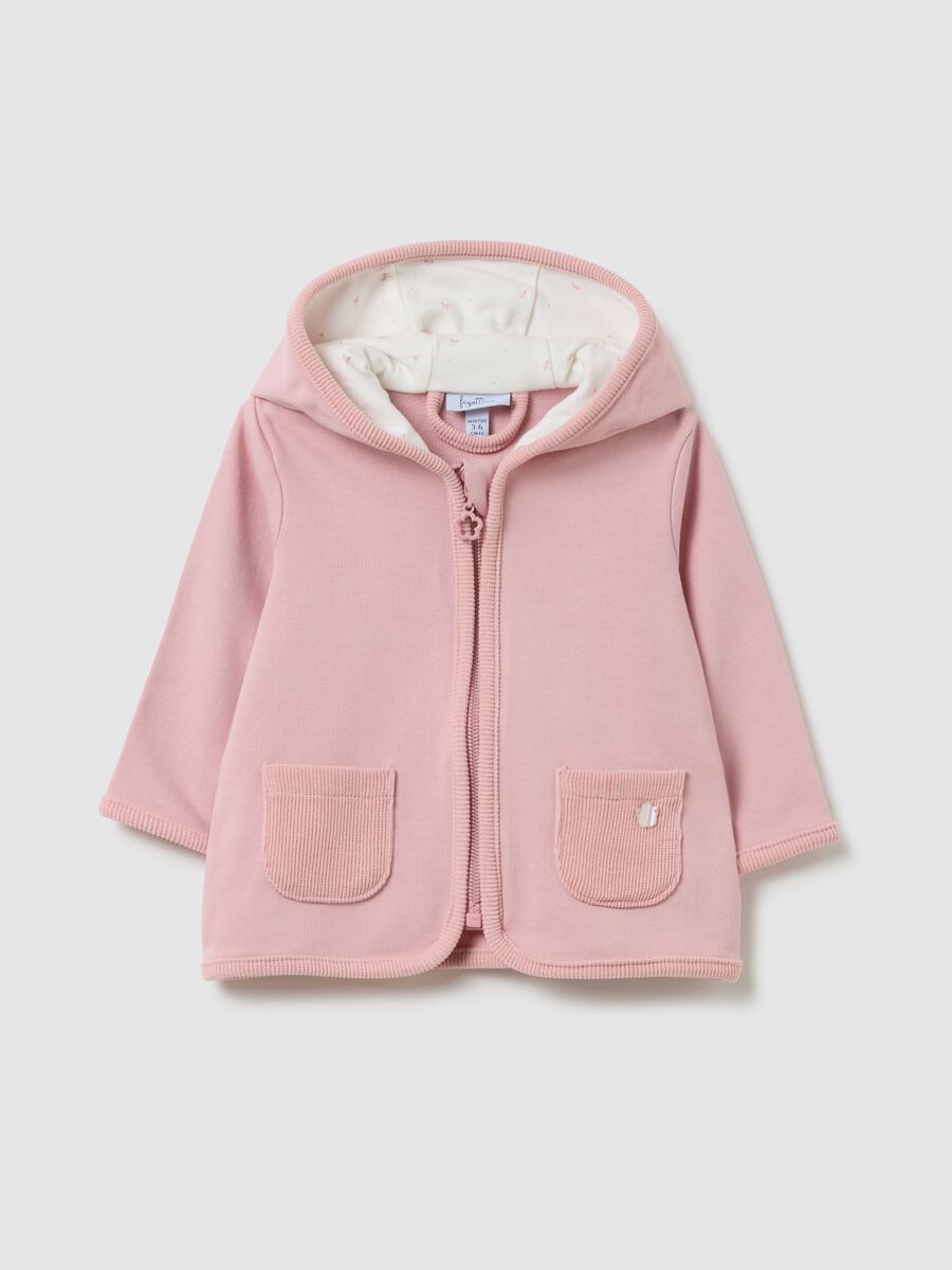 Girls' Pink Pure Cotton Jacket - Regular Fit_0