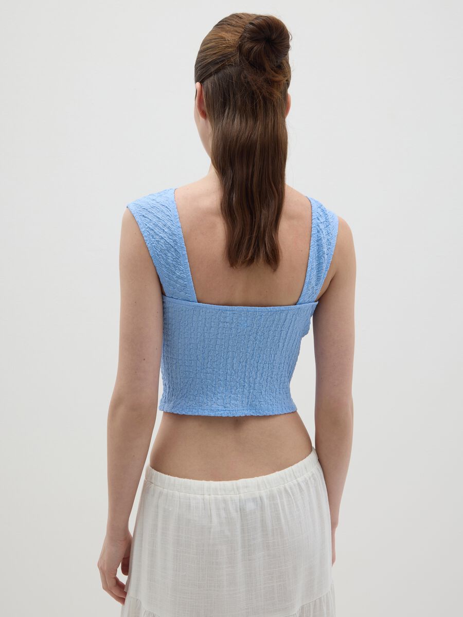Form-fitting blue top in stretch fabric_3
