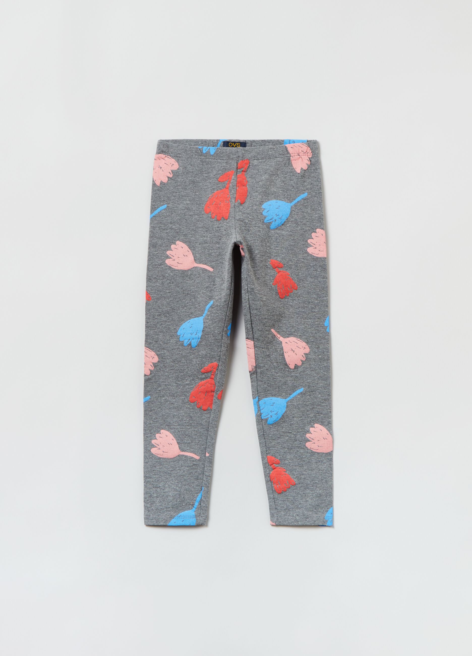 Leggings stretch con stampa all-over