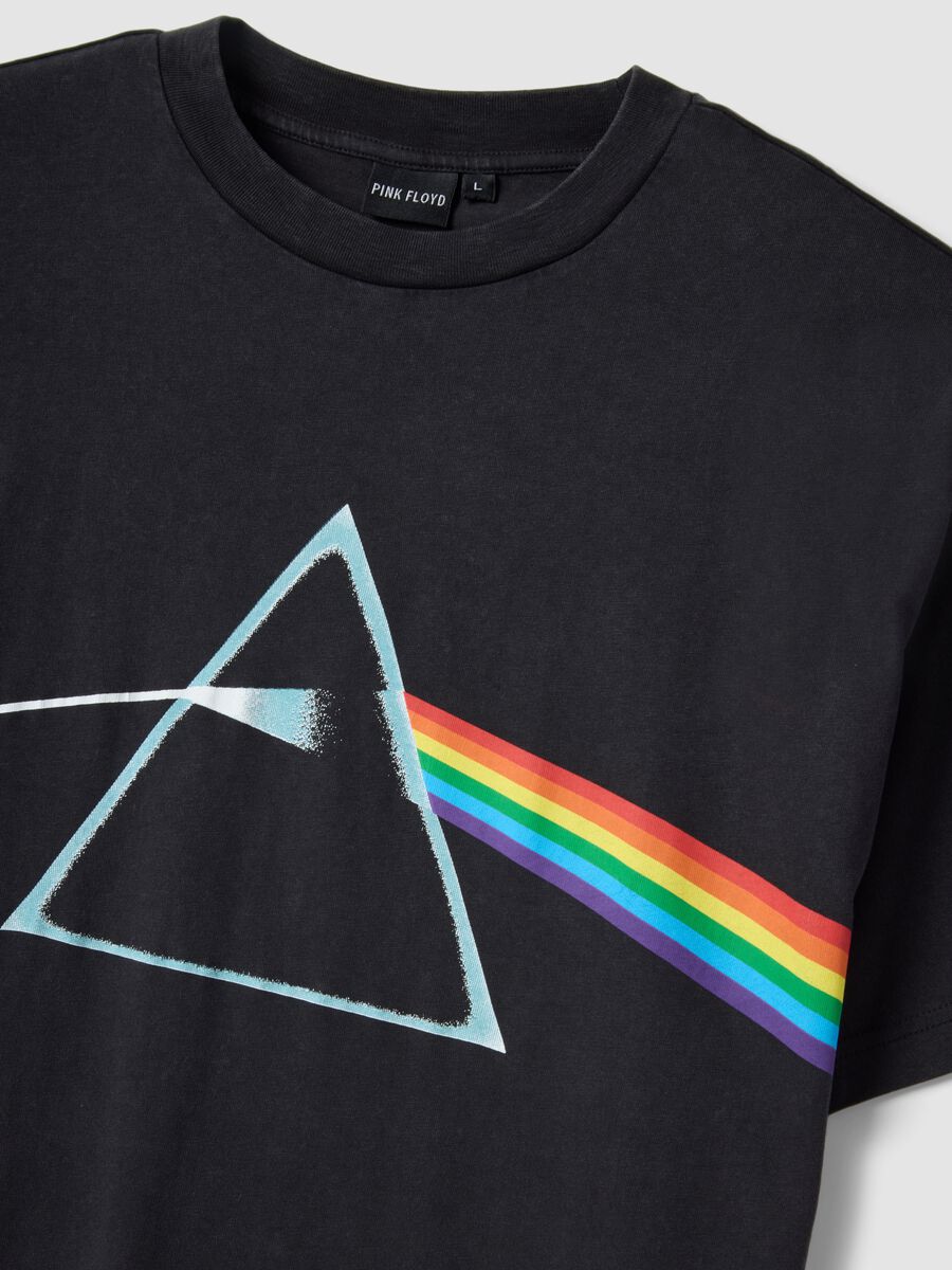 T-shirt in puro cotone nero regular fit con stampa Pink Floyd_5