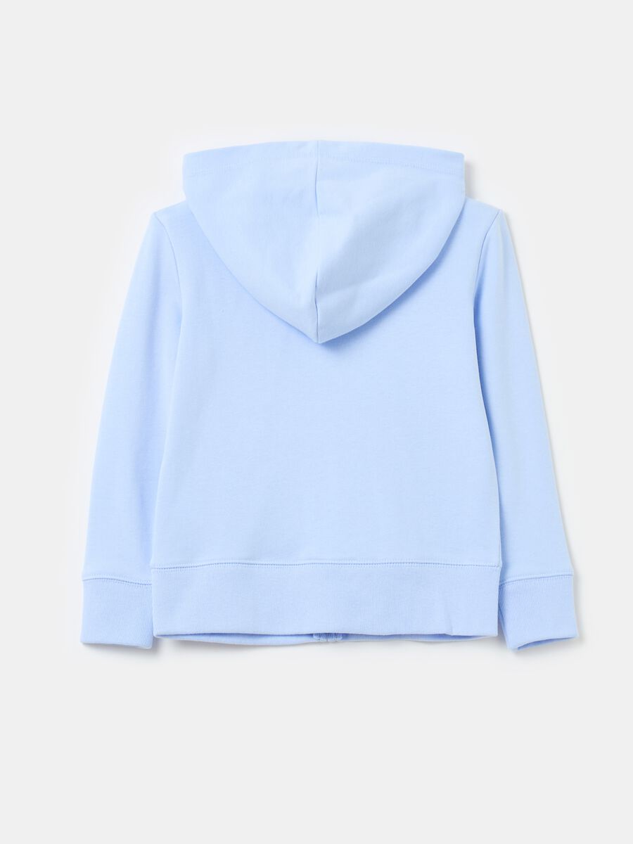Full-zip sweatshirt with hood and floral logo print_1