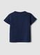 Blue pure cotton children's t-shirt regular fit with embroidered car_1