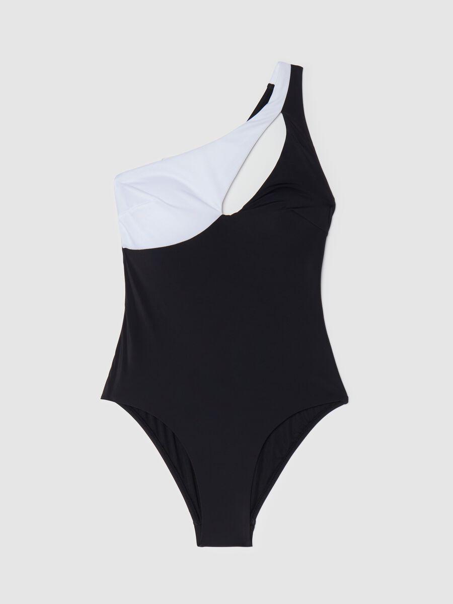 Women's one-piece swimsuit in multicoloured stretch fabric_4