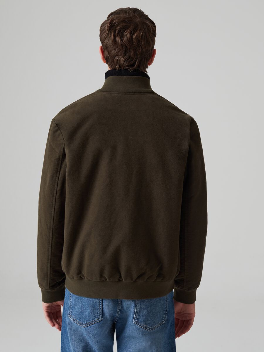 Bomber scamosciato a collo alto_1
