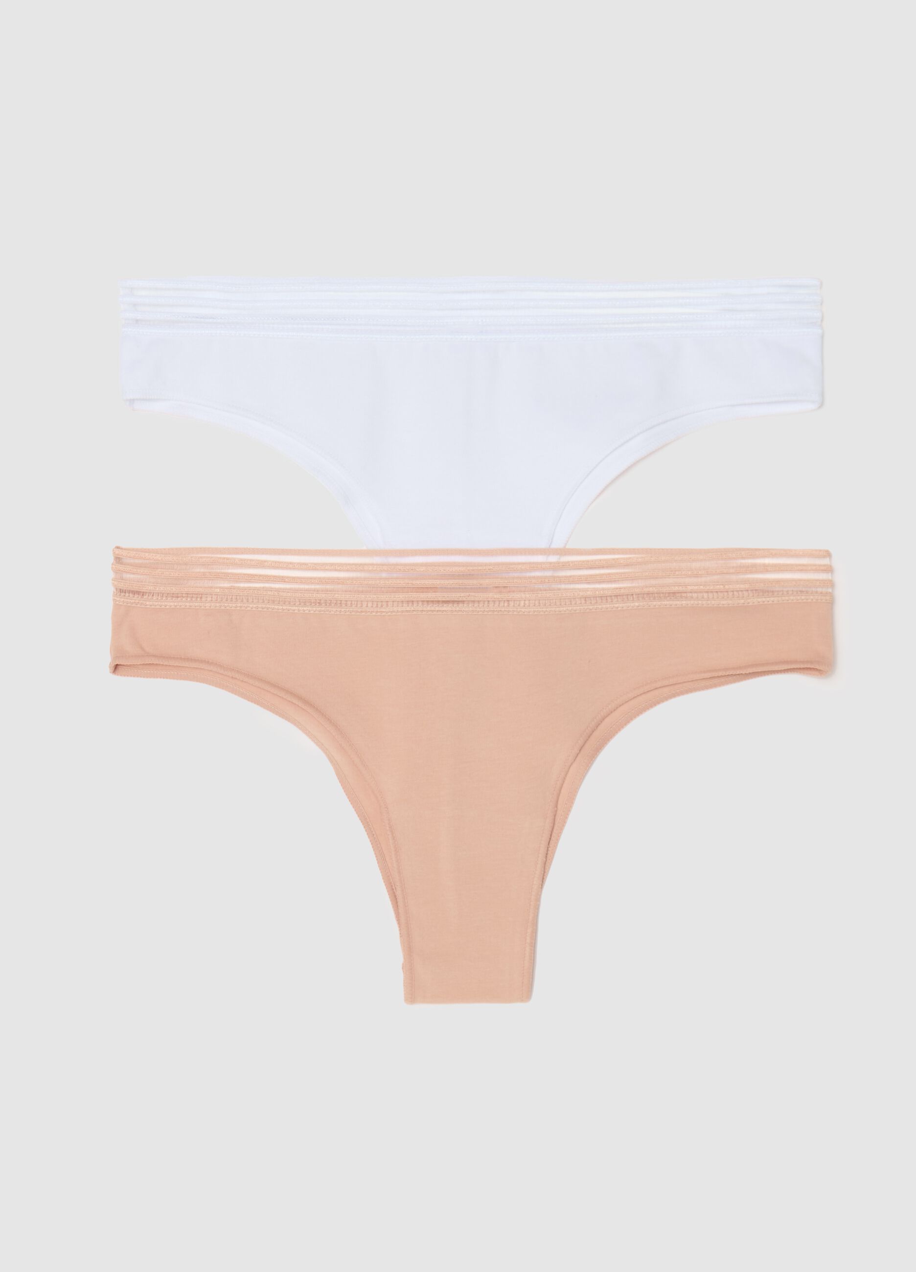 Two-pack Brazilian-cut briefs with striped detail