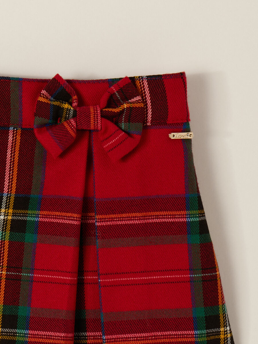 Red tartan skirt in stretch fabric_2
