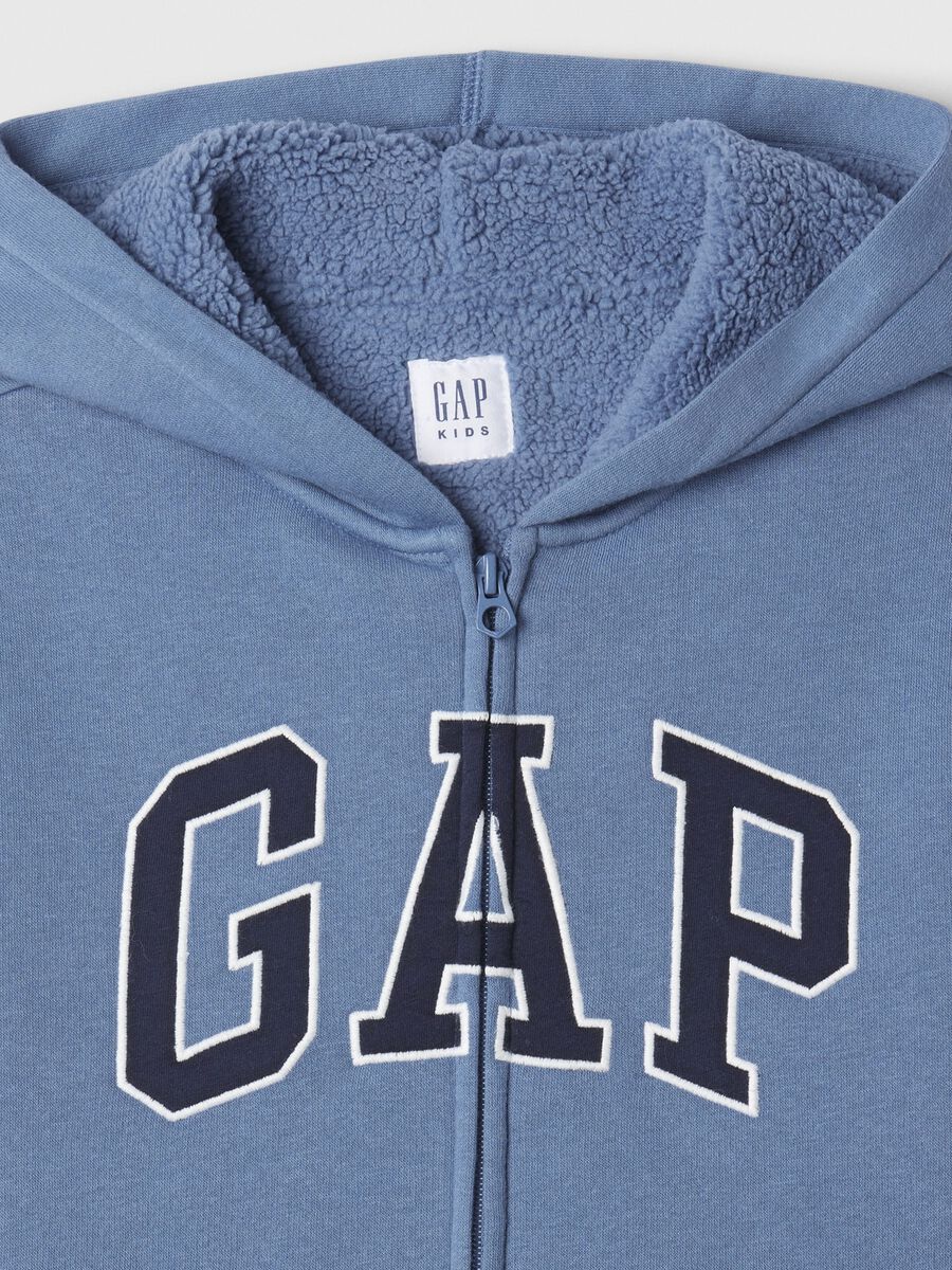 Full-zip sweatshirt and hood with sherpa lining_2