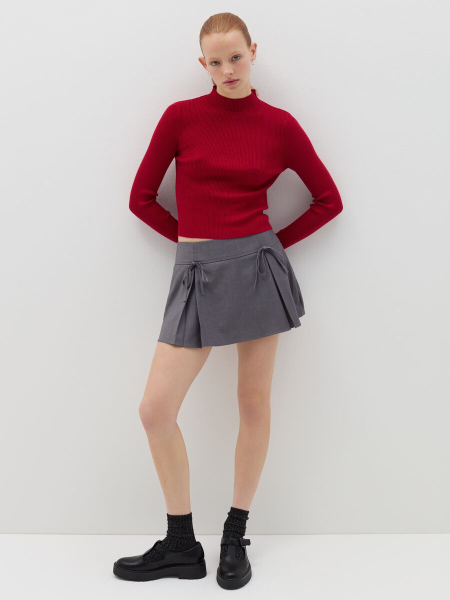 Crop T-shirt in lurex with mock neck_1
