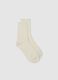 Long white socks in stretch cotton blend_0