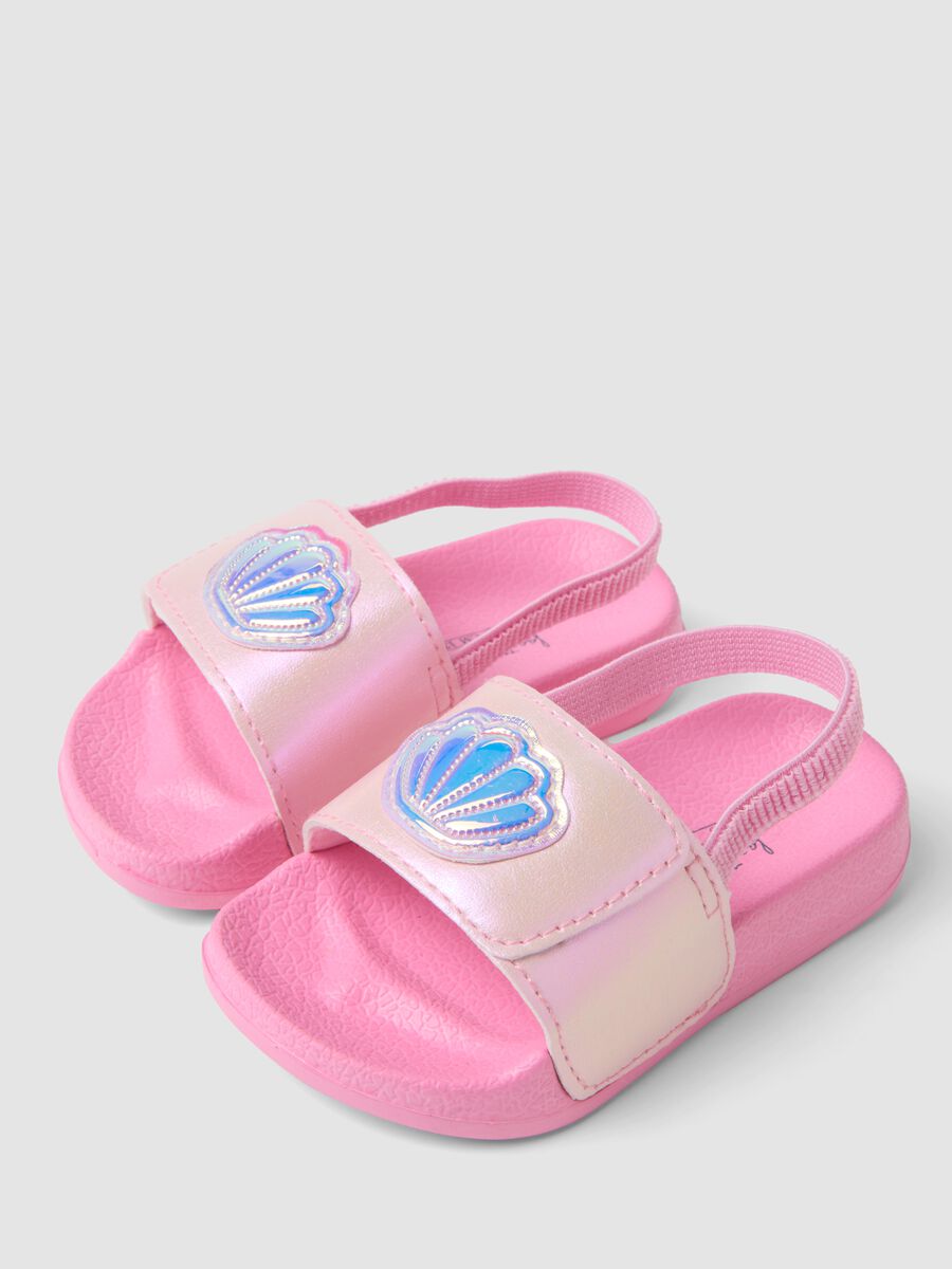 Pink baby girls&rsquo; sliders with front strap and back heel strap_1