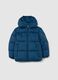 Petrol Blue Iconic Puffer Jacket for Kids with Hood_0
