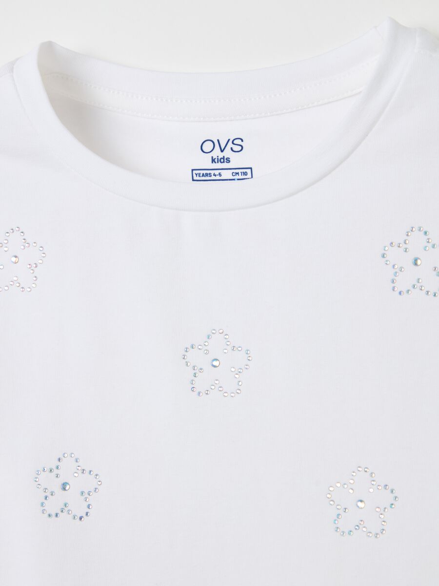 Long-sleeved T-shirt with diamanté flowers_2
