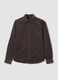 Camicia marrone in puro cotone a coste_0