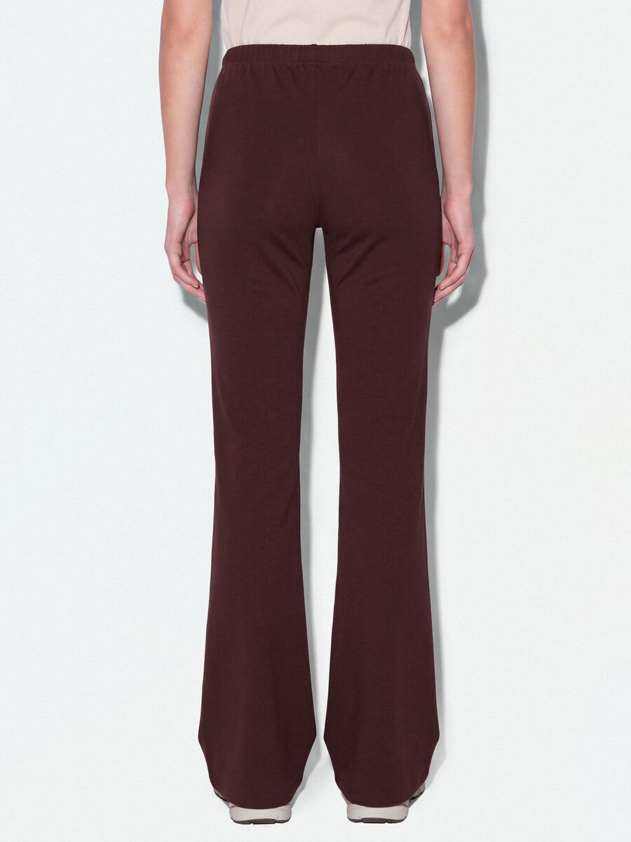 Jogger marroni flare in puro cotone_2