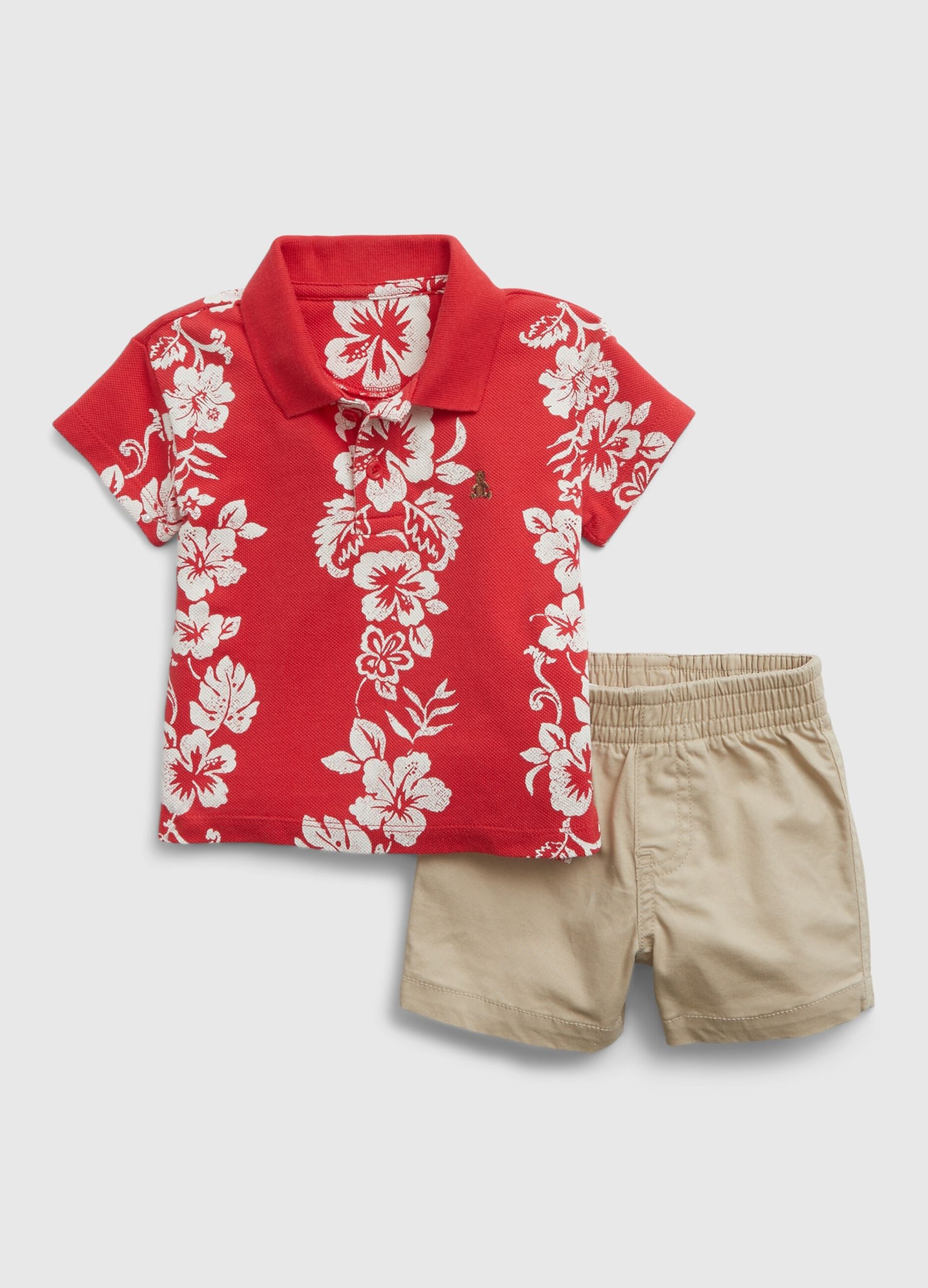 Set polo e bermuda in cotone_0