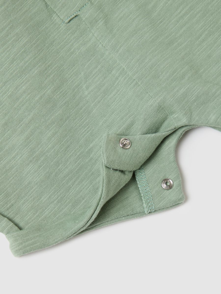 Unisex Baby's Green Pure Cotton Romper_3