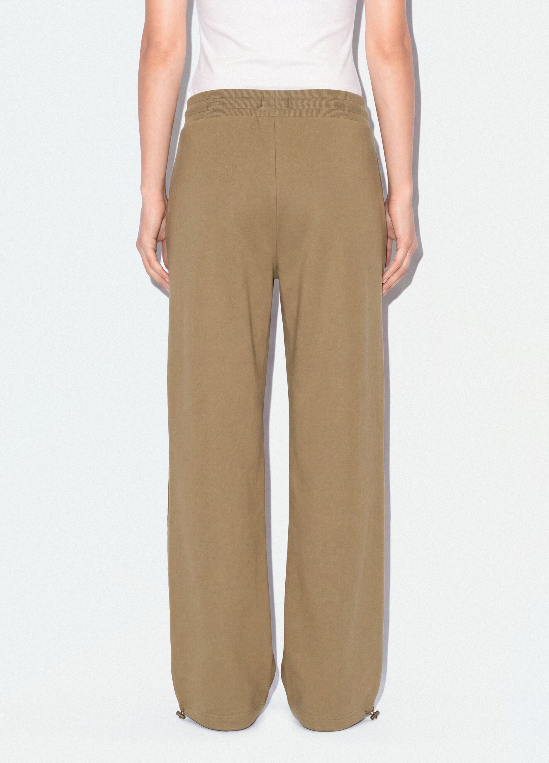Beige cotton-blend baggy-fit jogger trousers