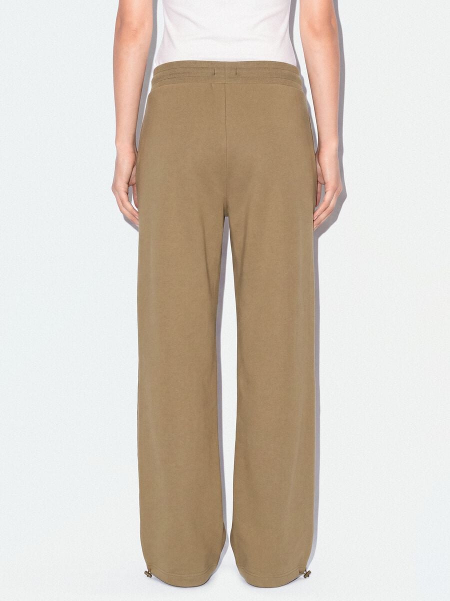Pantaloni jogger beige in misto cotone baggy fit_2