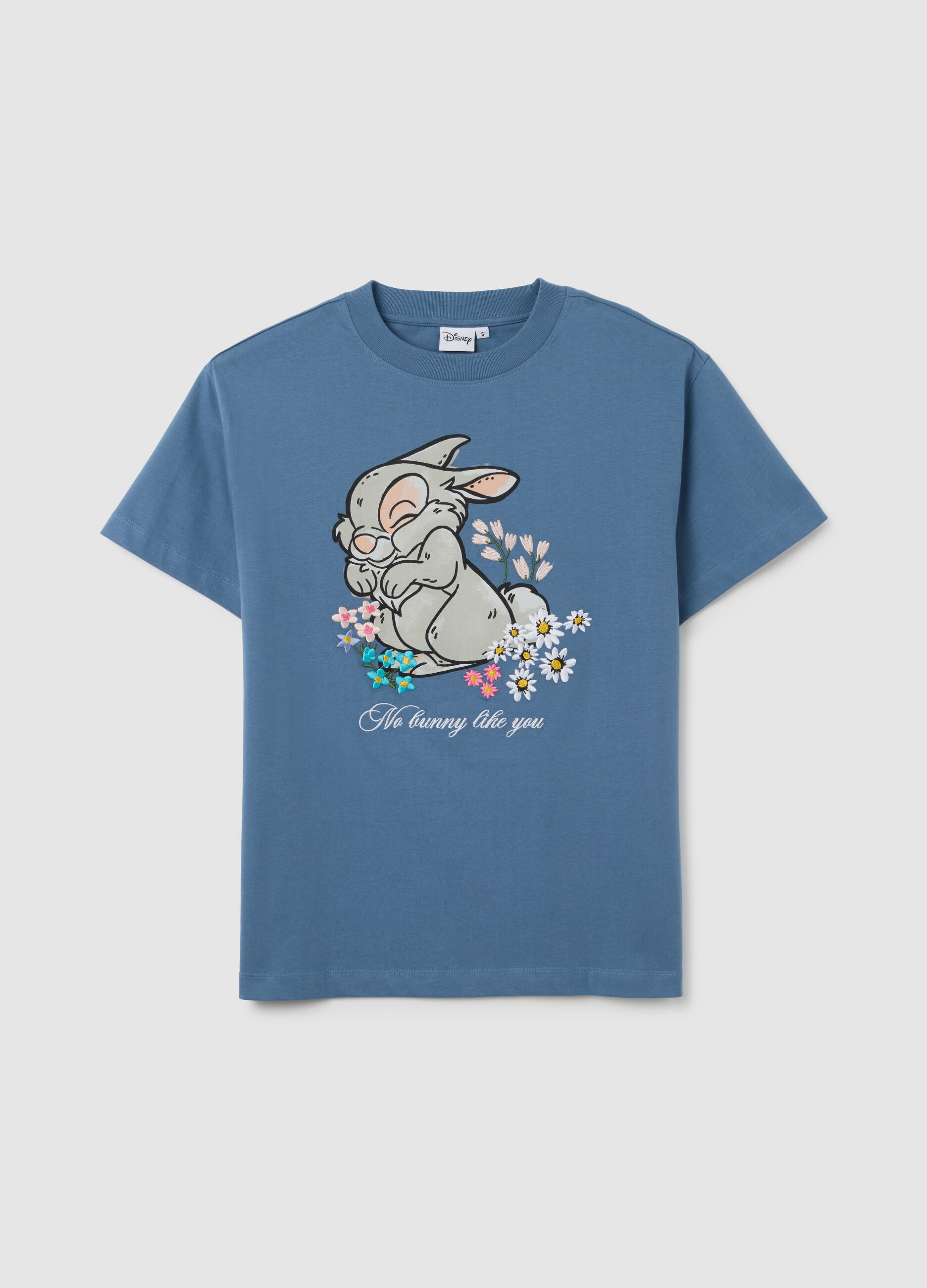 T-shirt in puro cotone blu regular fit