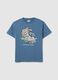 Regular fit blue pure cotton t-shirt_4